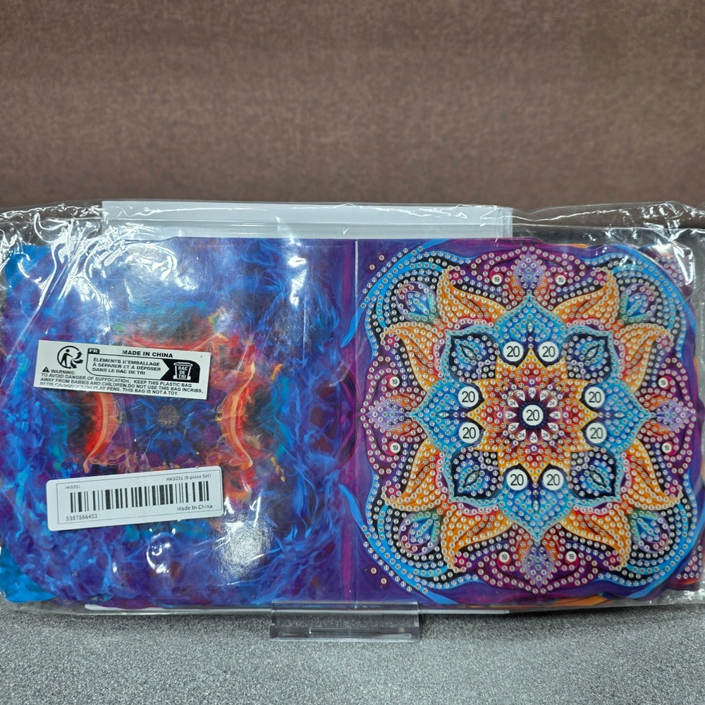 Diamond Art Card Kit 8pc Multicolor NEW‎ Mandala Cosmic DIY Craft Set